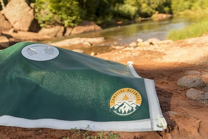 Campfire Defender Outdoor Fire Pit Cover, 68" x 60" - Camping Firepit Cover Square with Adjustable