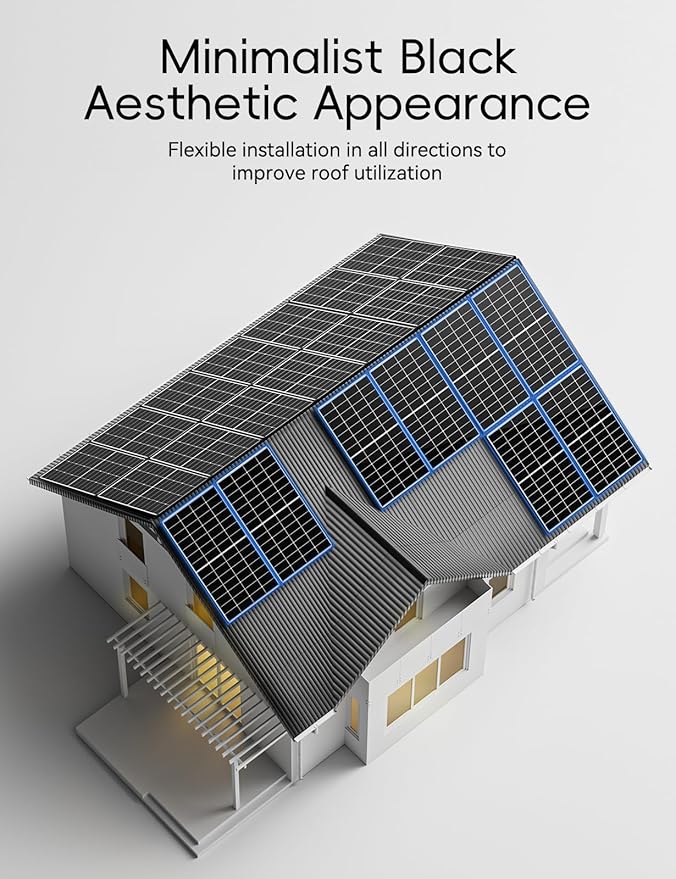 220W Solar Panel, 25.4% High Efficiency Monocrystalline with 10BB & Hidden Busbar Tech, MC4