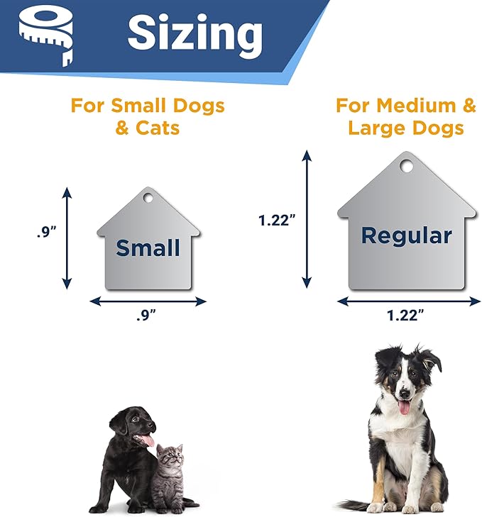 GoTags Stainless Steel Pet ID Tags, Personalized Dog Tags and Cat Tags, up to 8 Lines of Custom