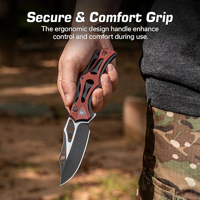 CIVIVI Pocket Knife for Men, Biophase Flipper Tactical Folding Knife, 3.48" Nitro-V Blade Aluminum