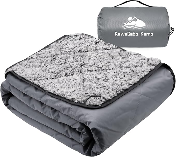 Sherpa Warm Outdoor Camping Blanket - Waterproof Stadium Blanket for Cold Weather, Camp, Sports Mom