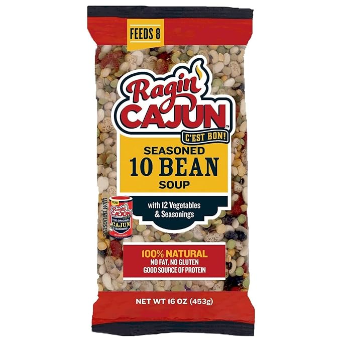 Seasoned Ten Bean Soup 16 oz Ragin Cajun (Pack of 4)
