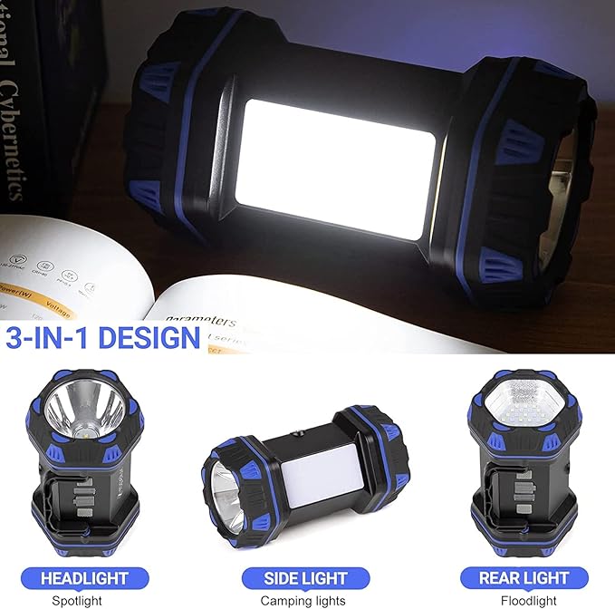 Led Camping Lantern Rechargeable, Camping Flashlight 1500LM, 8 Light Modes, Camping Lights 4800