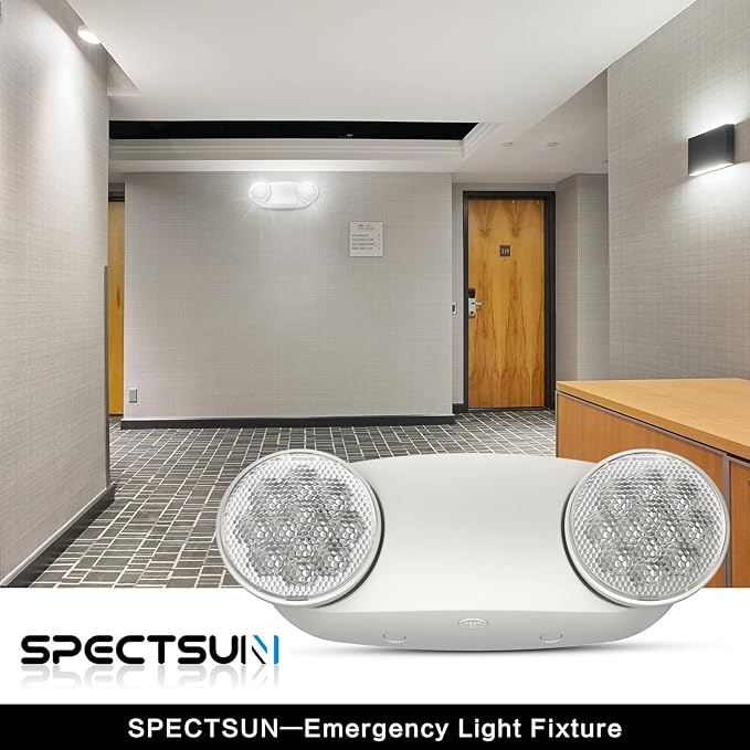 6 Packs Emergency Lights for Business, with Battery Backup,Hard Wired, UL 924 Certified,AC