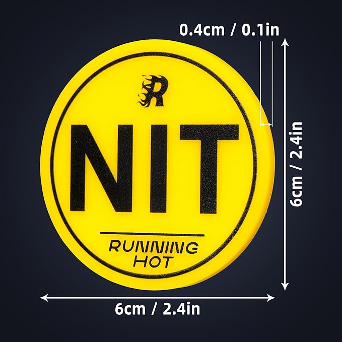 RUNNING HOT Nit Button Set for Texas Hold'em & Omaha Poker (Pack of 10) - Professional Chips for