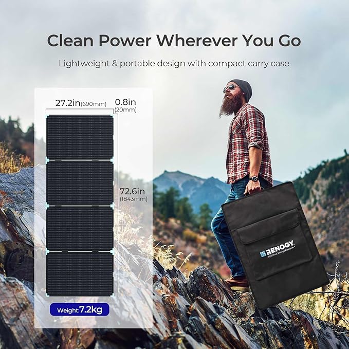 Renogy 220W Portable Solar Panel Suitcase, 23% High Efficiency Foldable Solar Charger for Power