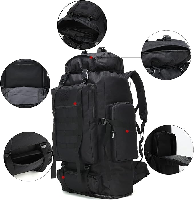 Hiking Backpack for Men 70L/100L Camping Backpack Military Rucksack Molle 3 Days Assault Pack for