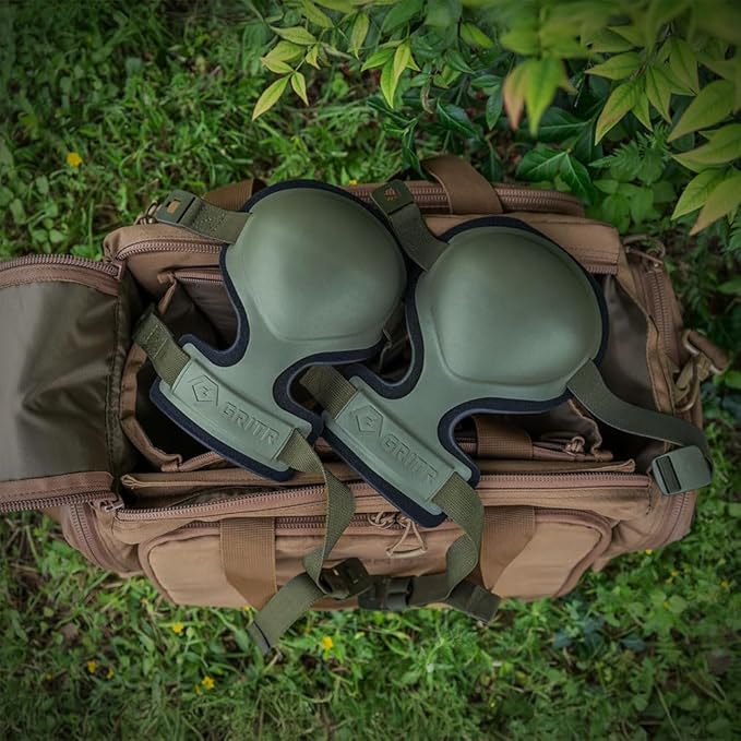 GRITR Tactical Knee Pads for Work, Hunting, Construction, Gardening, Paintball w/Foam Padding, Hard