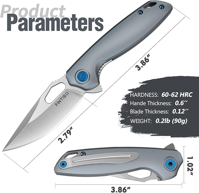 FINTISO Mini Pocket Knife 2.79" Small EDC Knife Premium Swedish 14C28N Blade, Folding Knife with