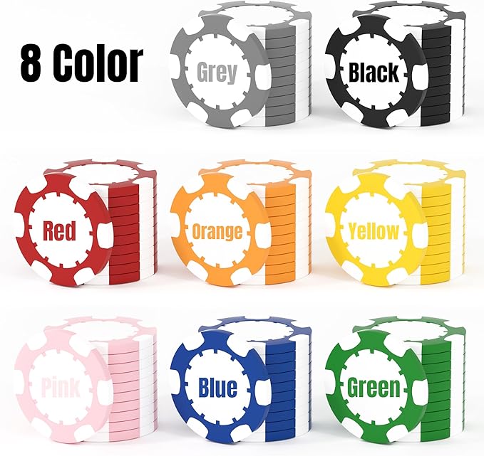 25 Custom Clay Poker Chips, 40mm Heavy 11.5g Casino Sized Personalized Poker Chips with Your Logo