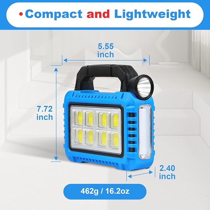 2 Pack Lantern Camping Essentials Accessories Gear Solar Lights, LED Flashlight for Power Outages