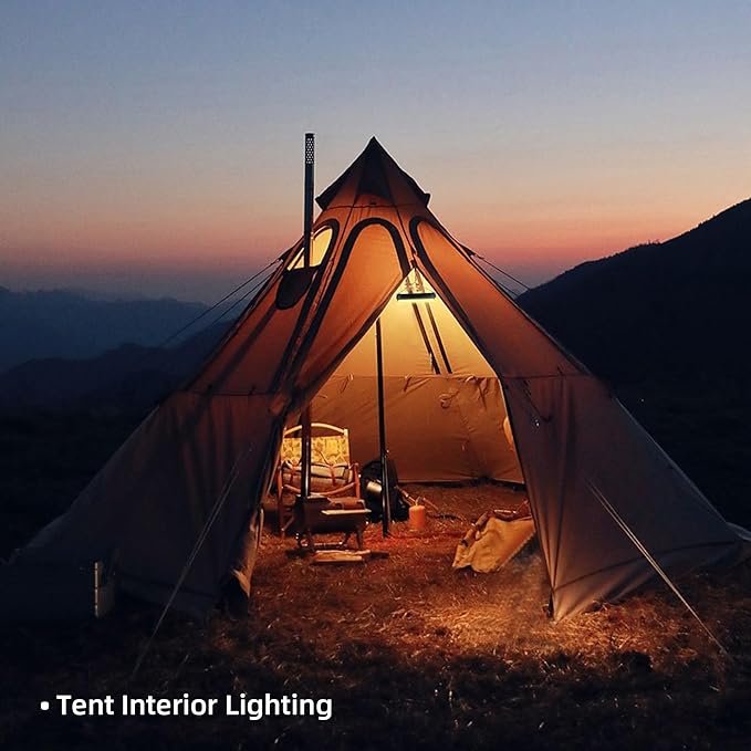 Portable 1500LM LED Camping Lantern,10000mAh Rechargeable Battery,3 Modes,Brackets,Magnetic Suction