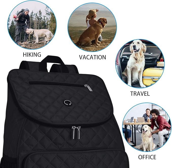 BAGLHER Dog Travel Bag, Airline Approved Pet Supplies Backpack, Dog Travel Backpack with 2 Silicone