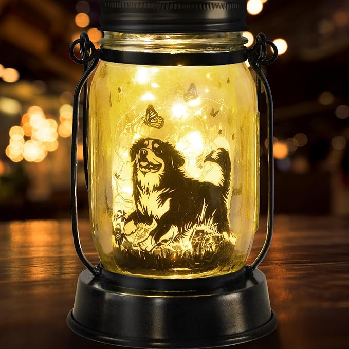 Bernese Mountain Dog Gifts for Women/Men Bernese Mountain Solar Lanterns Birthday Dog Lovers