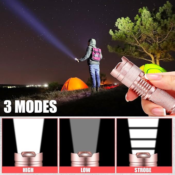 Fumete 20 Pieces LED Flashlight Mini 3 Mode Tactical Torch Small Water Resistant Pocket Flash Light