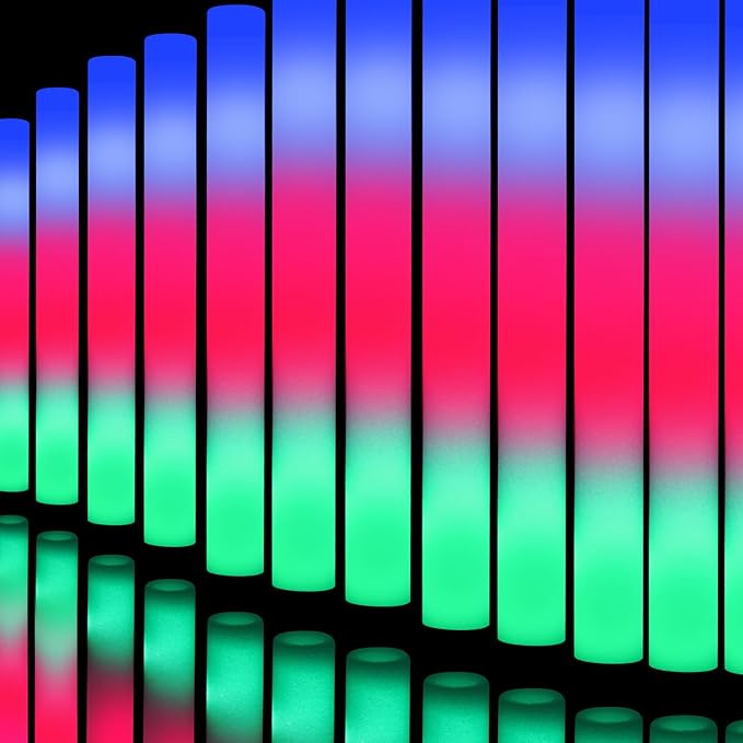 200 PCS LED Foam Sticks, Bulk Glow Sticks, Foam Glow Sticks for Wedding with 3 Modes Colorful