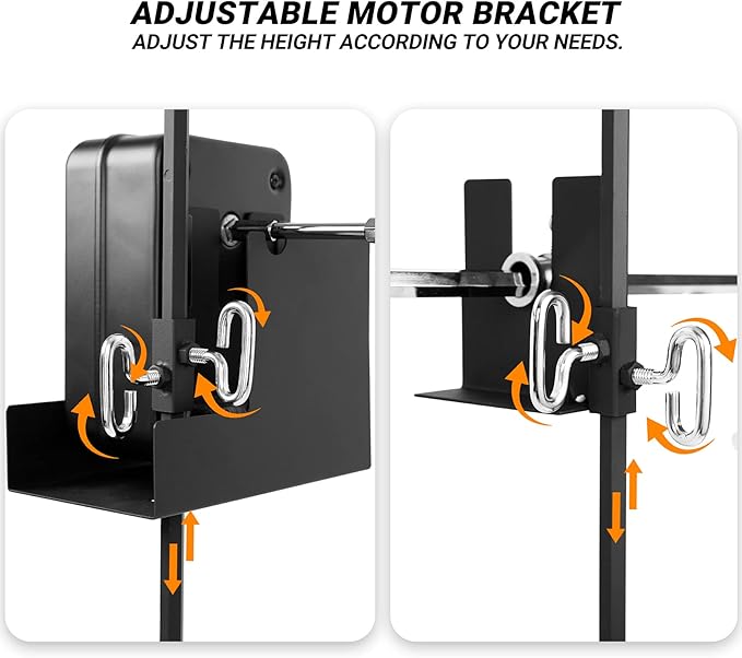 onlyfire Barbecue Rotating Cordless Dual Post Open Fire Spit Rotisserie Grill System with 38 Inch
