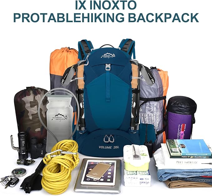 Hiking Backpack, Waterproof Hiking Daypack with 3L Water Bladder and Rain Cover, Lightweight Travel
