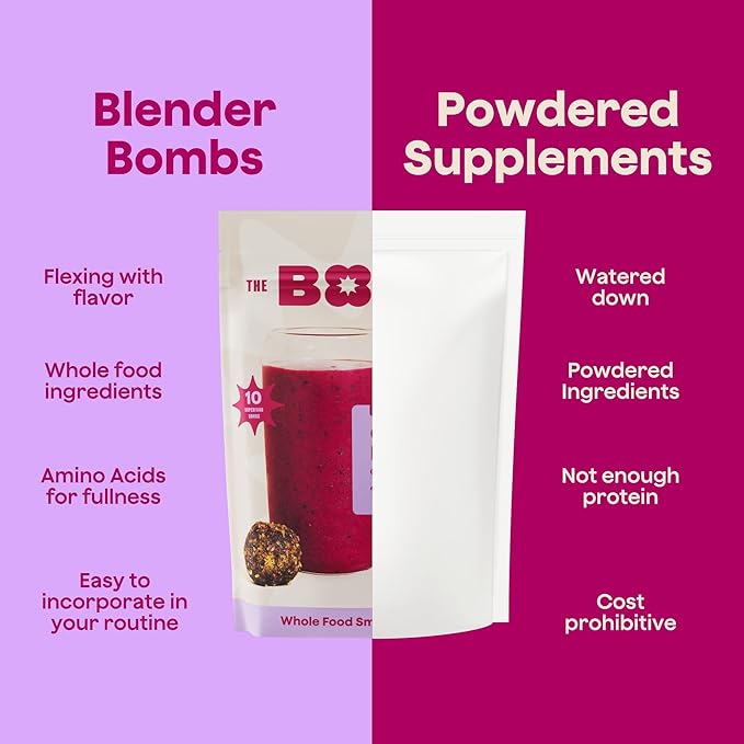 The Bomb Co. Blender Bomb, Get up & Goji, Superfood Smoothie Mix with Goji Berries, Hemp, Flax