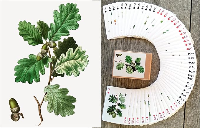 Trees and Leaves Playing Cards (Poker Deck 54 Cards All Different) Vintage Antique Botannical Books