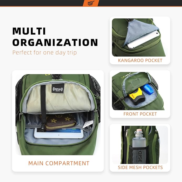 SKYSPER Sling Bag RFID Crossbody Sling Backpack Cross Body Shoulder Bag Travel Hiking Daypack for