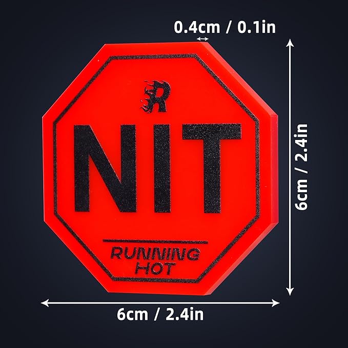 RUNNING HOT Nit Button Set for Texas Hold'em & Omaha Poker (Pack of 10) - Professional Chips for