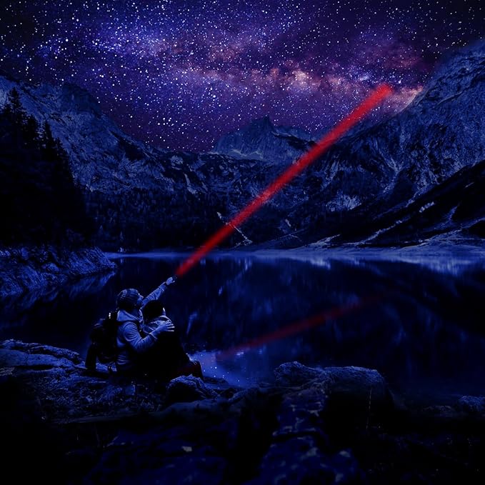 Stepless Dimming Red Light Flashlight, 620nm-630nm High Purity, Adjustable Brightness and Focus for