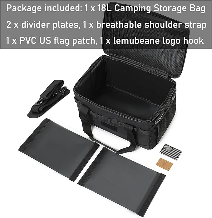 Tactical Camping Storage Bag 18L Tactical Utility Tote Bag Camping Cookware Organizer Trunk