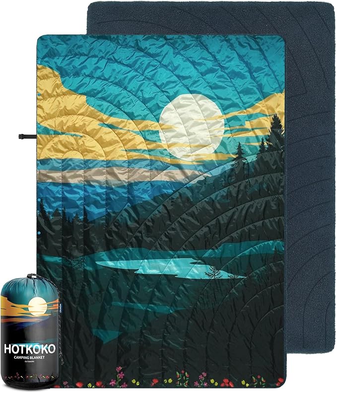Waterproof Stadium Blanket, Fleece Camping Blanket Wearable Soft Warm Camp Blanket for Outdoor
