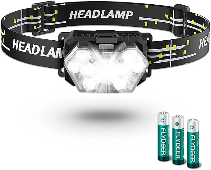 2000 Lumen 9 LED Headlamp, Ultra Bright Head Lamp with 6 Modes, Lightweight Head with Adjustable