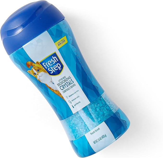 Fresh Step Cat Litter Crystals in Fresh Scent - Cat Litter Box Deodorizer - Combats Odors and