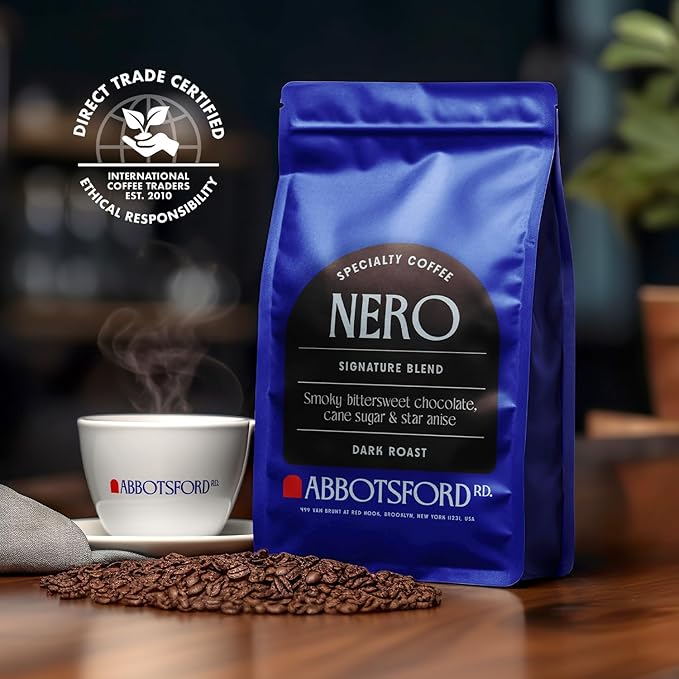 Nero Arabica Coffee Whole Bean, Smoky Bittersweet Chocolate, Cane Sugar, and Star Anise Dark Roast