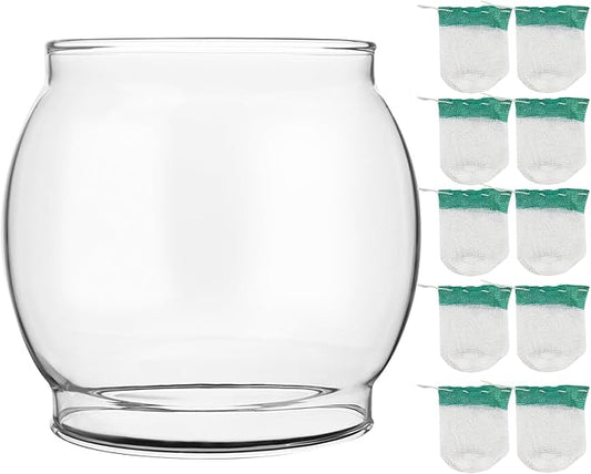 10-Pack Lantern Mantles & Glass Globe Replacement, Compatible with Coleman Lantern Parts & Ozark