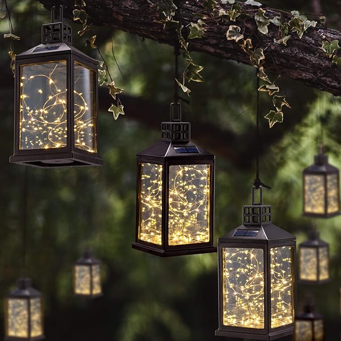 Solar Lantern Lights Outdoor SUNWIND Waterproof Solar Table Lamp Hanging Lighting with 40 Warm