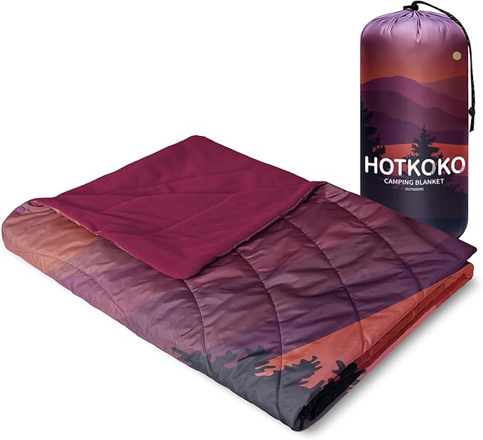 Waterproof Stadium Blanket, Fleece Camping Blanket Soft Warm Wearable Camp Blanket for Outdoor