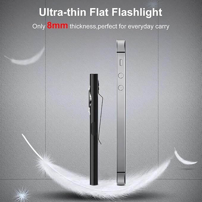 klarus E5 2Pcs Pocket Flashlight, Rechargeable EDC Flashlight, Super Slim 4.2x1x0.3inch, 600