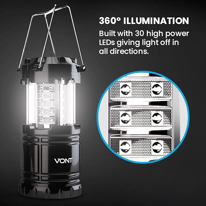 3 Pack LED Camping Lantern, LED Lanterns, Suitable Survival Kits for Hurricane, Emergency Light for