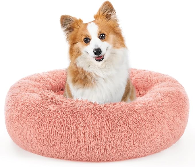 rabbitgoo Calming Dog Bed for Small Medium, 30 inches Pet Bed Machine Washable, Non-Slip Round
