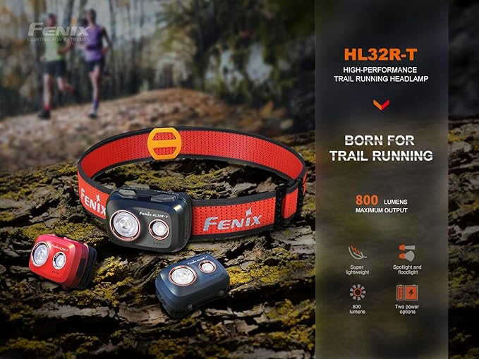 EdisonBright Fenix HL32R-T 800 Lumen spot/Flood Light Rechargeable (AAA Compatible) Lightweight