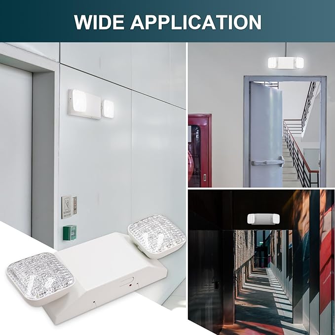 LED Emergency Lights, Commercial Emergency Lights for Business, Power Outages, Offices, with Backup