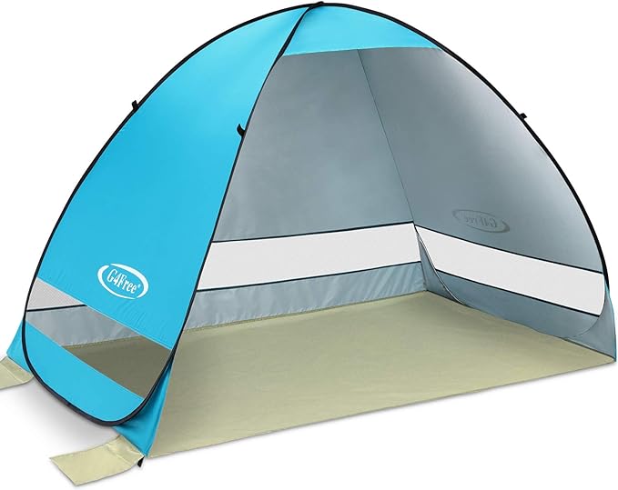 G4Free Large Pop up Beach Tent for 3-4 Person, UPF 50+ Automatic Sun Shelter Canopy Portable