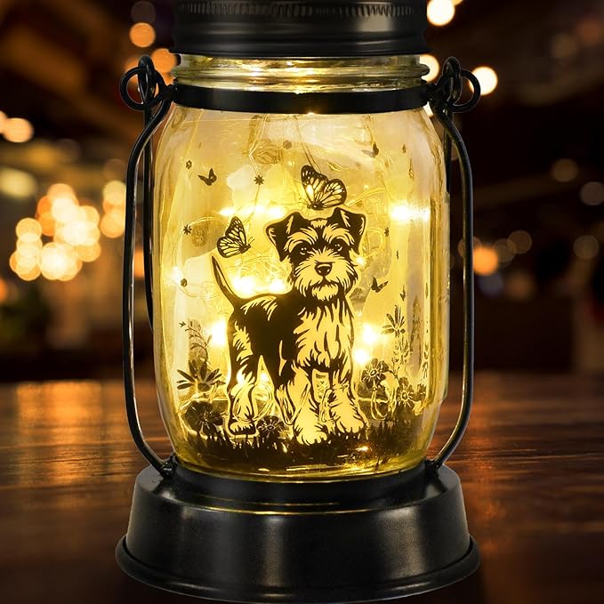 kyoryuger Schnauzer Gifts for Women/Men Schnauzer Solar Lanterns Dog Mom Birthday Dog Lovers