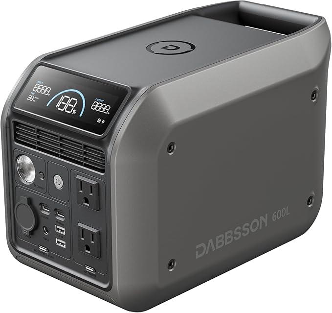 Dabbsson 600L Portable Power Station,768Wh 600W Solar Generator,Up to 900W AC Output,1.5X Extended