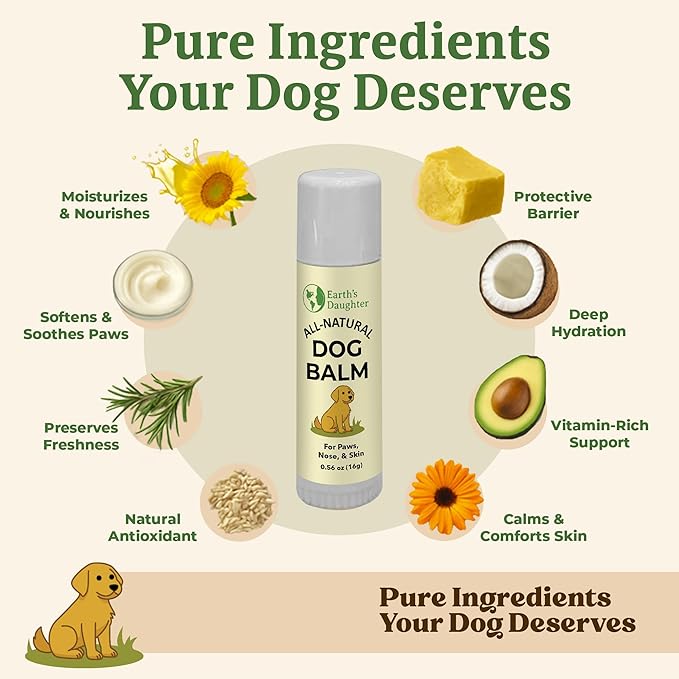 Earth?™s Daughter Dog Paw Balm ??Organic Paw & Nose Protector with Beeswax, Coconut & Calendula