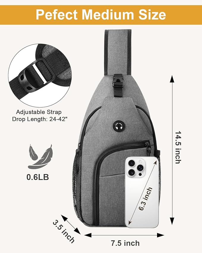 Crossbody Bags for Women Man Waterproof Sling Bag Backpack Trendy Casual Cross Body Bag with