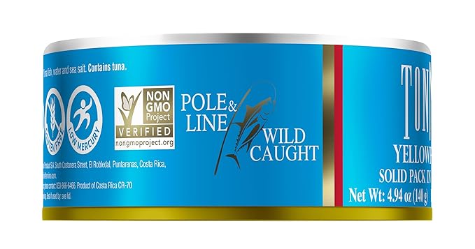 Tonnino Tuna Fish Yellowfin Pole&Line ??Solid Pack in Spring Water ??Pack of 12 ??Alternative to