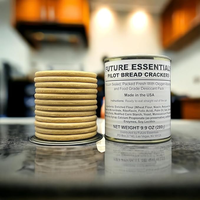 Future Essentials Sailor Pilot Bread Crackers 9.9 Oz per Can Ship’s Biscuit Ready to Eat Survival