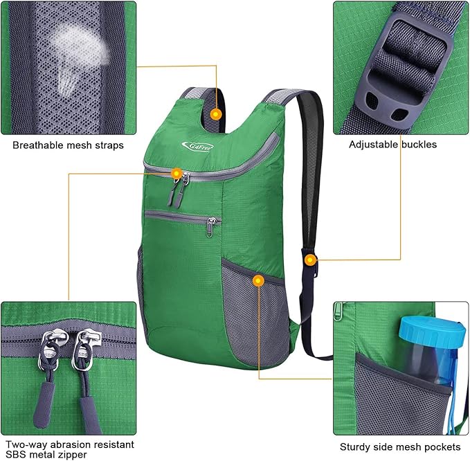 G4Free Lightweight Packable Hiking Backpack for Men Women Small Hiking Daypacks Foldable Shoulder