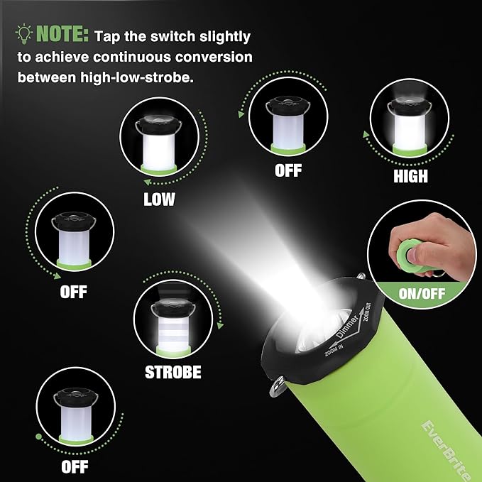 EverBrite 2-in-1 Mini Lanterns and Flashlights, Zoomable Flashlight Lantern Combo with 3 Modes