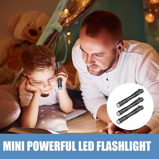 5.1" Mini Pocket Flashlight, Small LED Pen Light with Clip, 500 Lumen Torch White Light Powered by